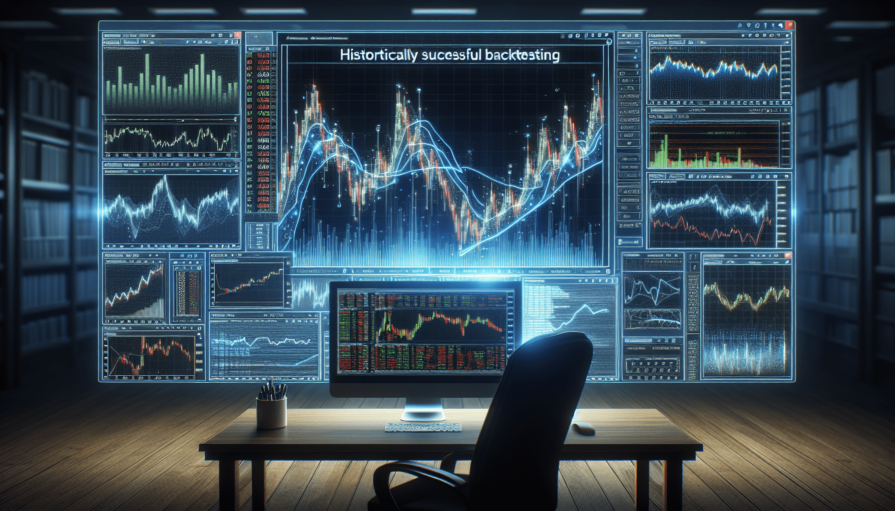Prop trading dashboard showing automated backtesting results