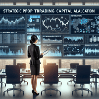 Dashboard showing prop trading capital allocation strategy with key metrics