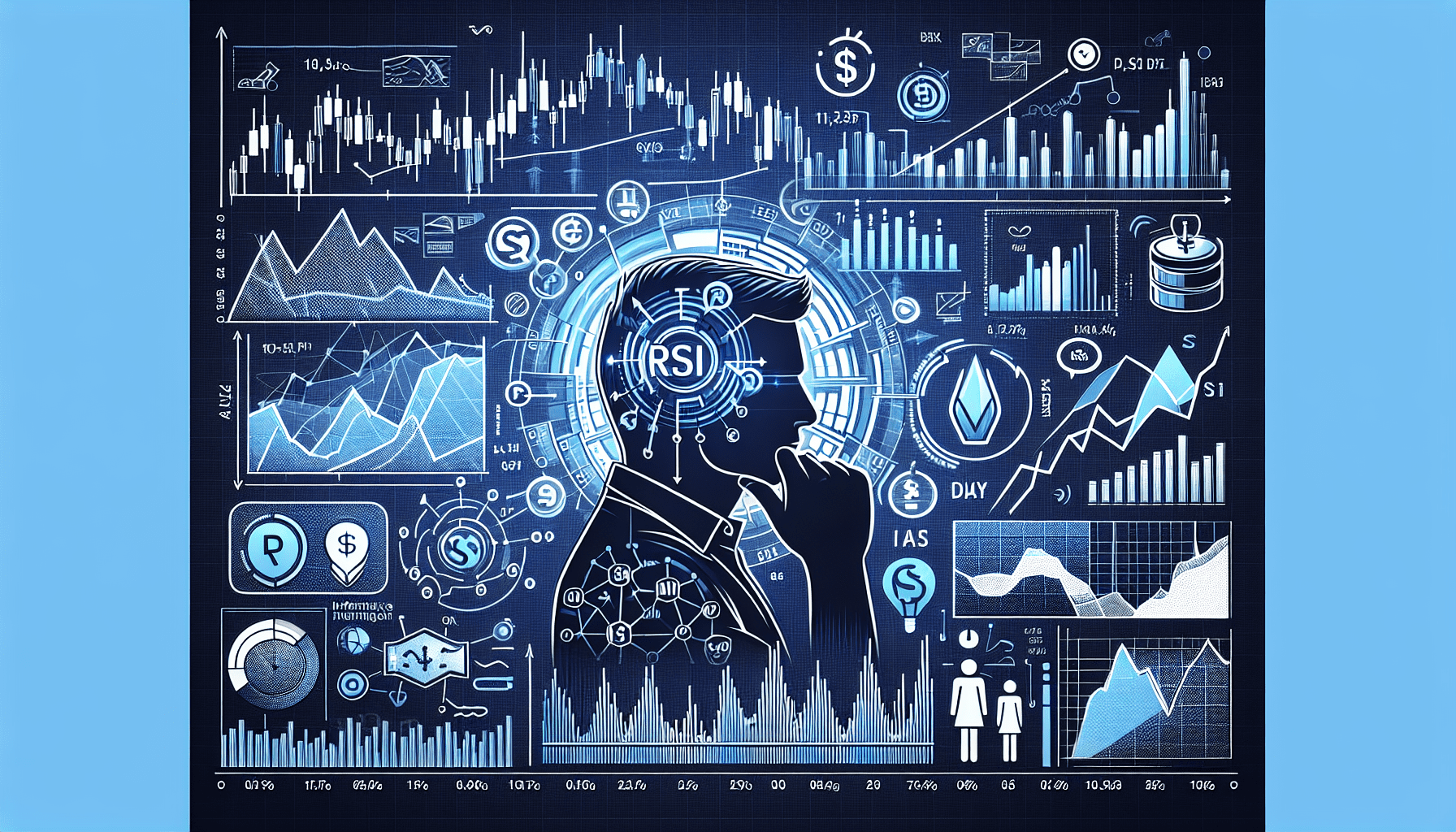 RSI strategy chart in prop trading highlighting overbought and oversold signals
