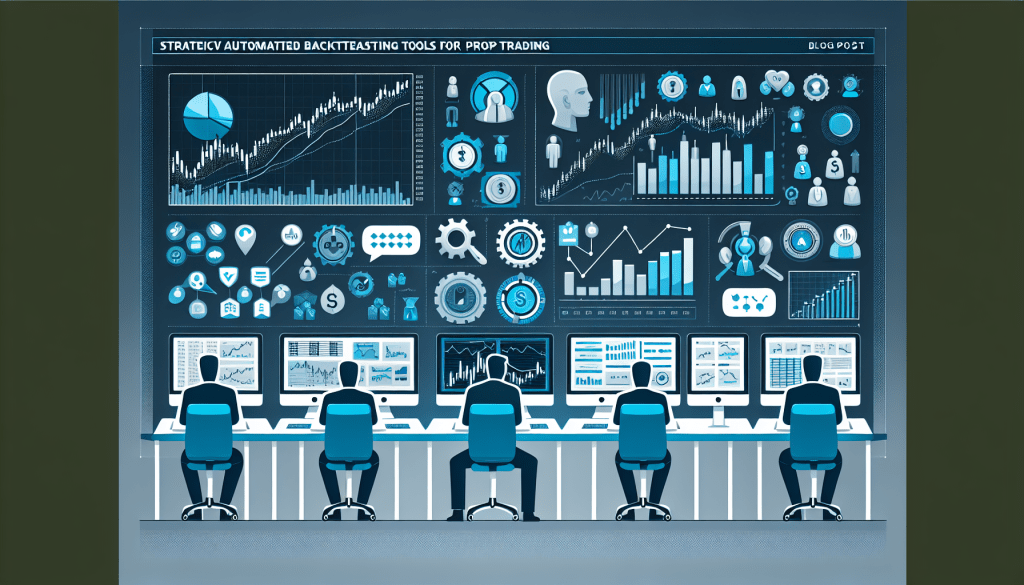 Automated backtesting tool interface displaying key prop trading metrics