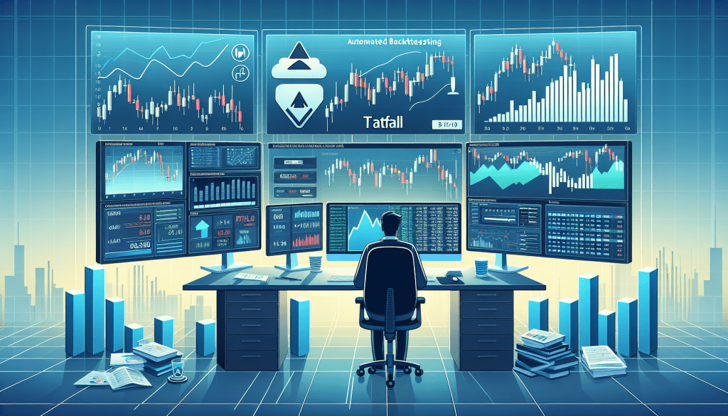 Automated backtesting tool interface for prop trading showcasing performance metrics