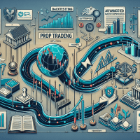 Infographic showing key metrics of prop trading application process with backtesting reports