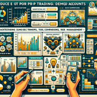 Screenshot of a prop trading demo account interface with performance metrics